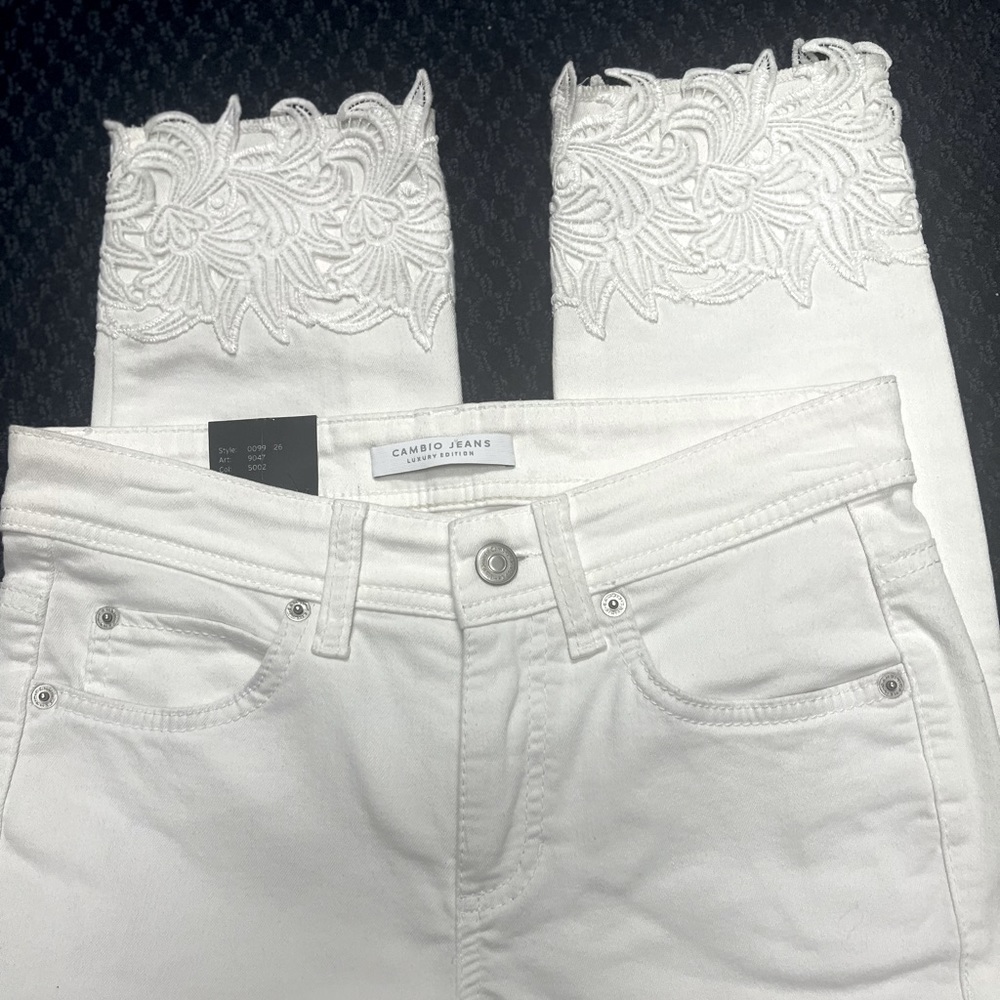 Cambio White Skinny Jeans - Short